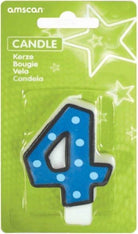 Amscan: Candle Num. 4 Dots W. Black B.