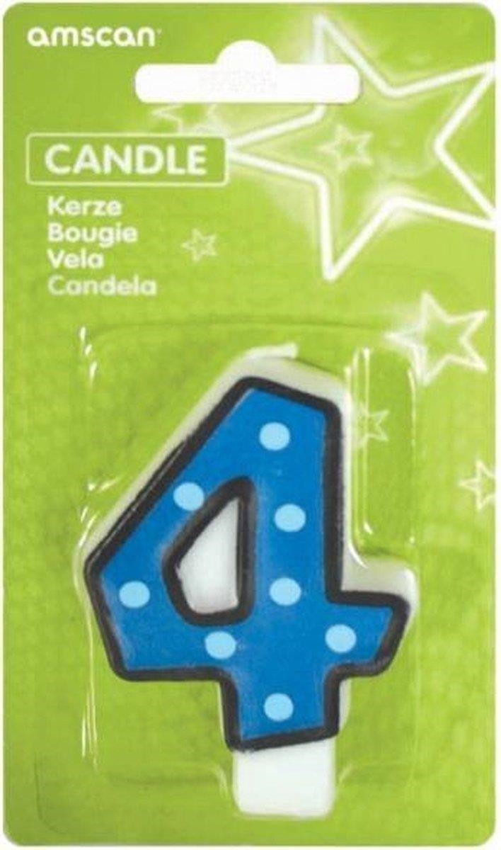 Amscan: Candle Num. 4 Dots W. Black B.