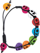 Amscan: Skull Bracelet Day Of The Dead H. Braccialetto Teschi Colorati