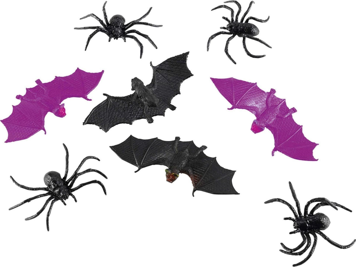 Amscan: Gruseltiere(Spinne+Fledermaus) H. Set 14 Animali (Pipistrelli E Ragni)