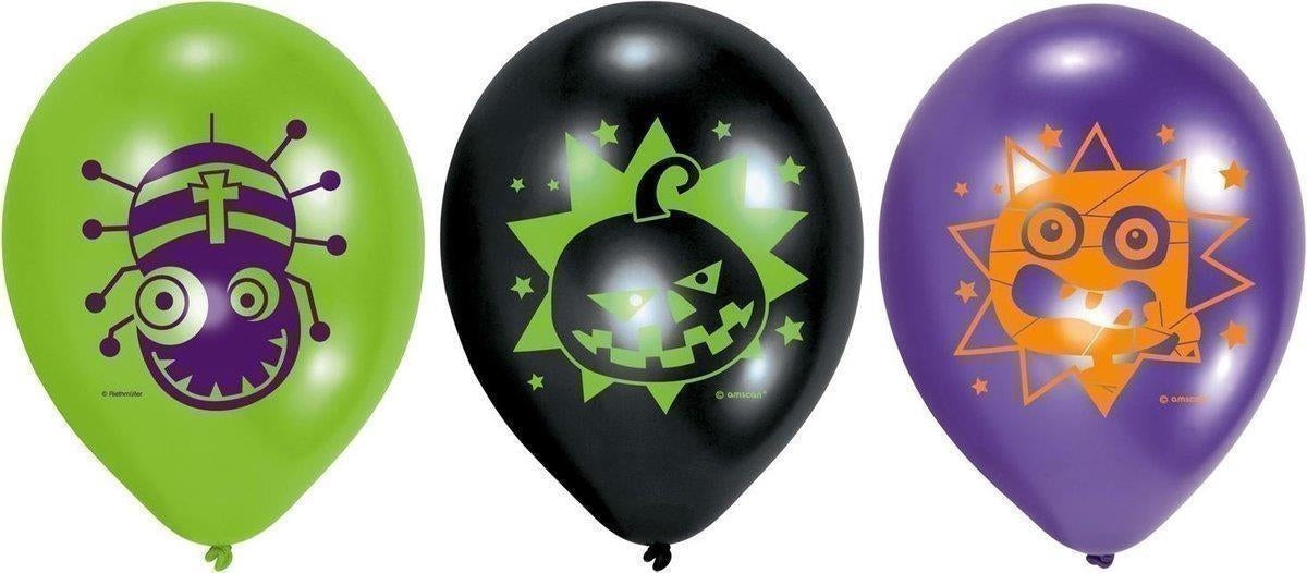 Amscan: 6 Luftballons Halloween Kids H. Palloni Lattice 11 - 28 Cm Halloween Kids, Stampati 4 Lati