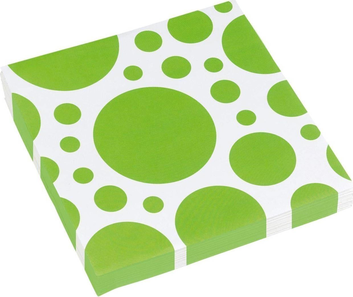Amscan: Solid Colour Dots Kiwi - 20 Tovaglioli 33X33 Cm