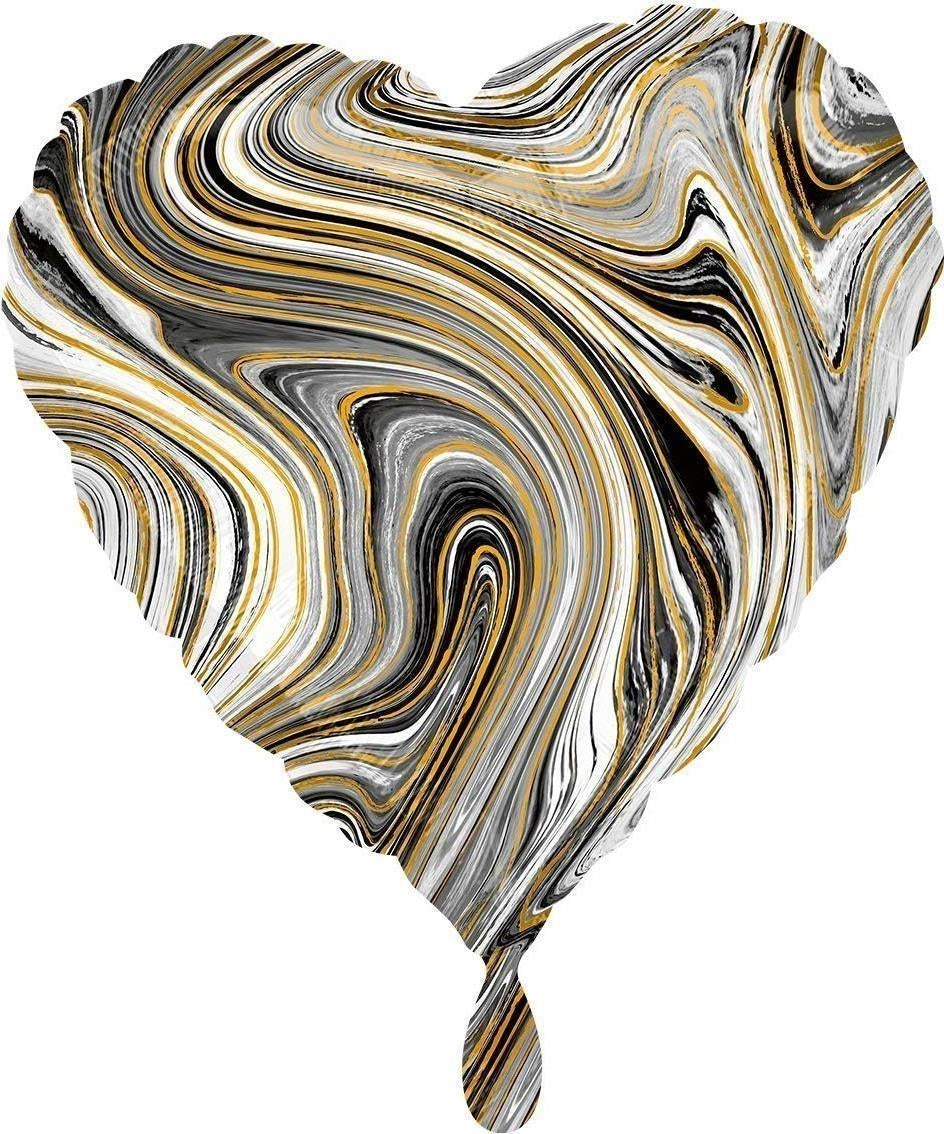 Anagram: Standard Marblez Black Heart Foil Balloon S S18 Q