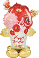 Anagram: Airloonz Large Hvd Satin Painted Flowers P71 Sv. Pallone Foil Airloonz Happy Valentine Satin Painted Flowers 99X134Cm