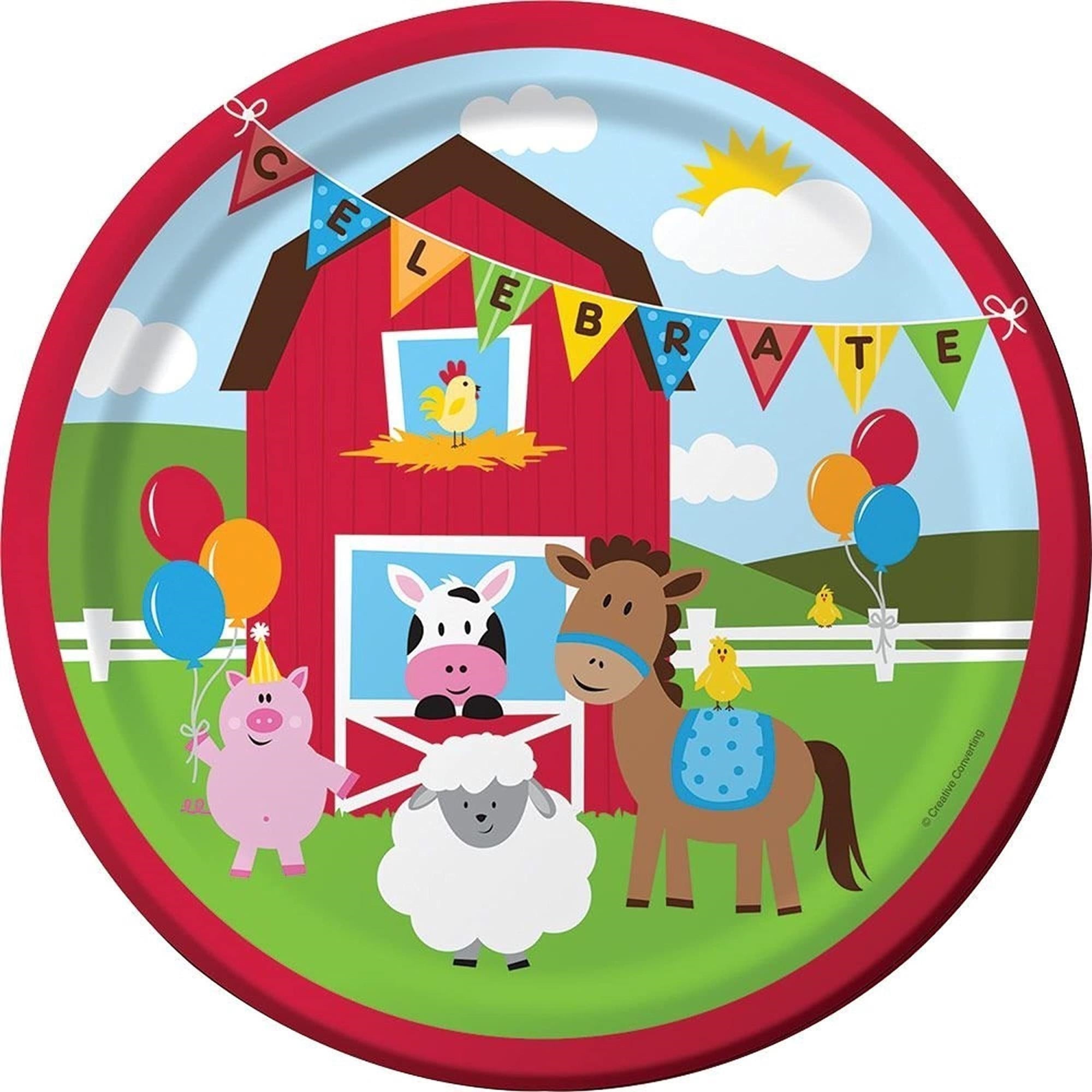 Creative Converting: Plt9 Ss 12/8Ct Farmhouse Fun Qs