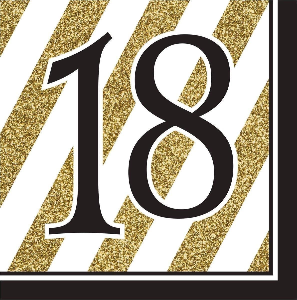 Creative Converting: Ln 12/16Ct 2P '18 Black & Gold Qs