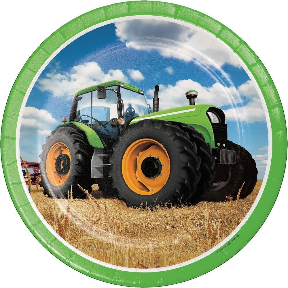 Creative Converting: Witbaard - Bordjes Tractor Time (?23Cm, 8St)