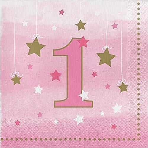 Creative Converting: Ln 12/16Ct 2P 1St Bd One Little Star Grl Qs