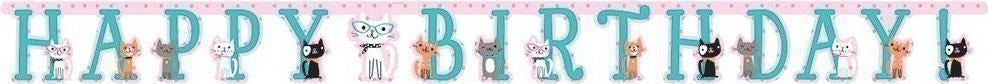 Creative Converting: Cats Happy Birthday - Purr-fect Party Jointed Banner 210cm.