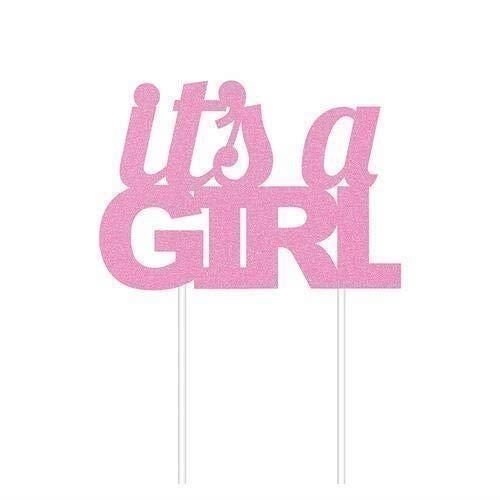 Creative Converting: Cake Topper 12/1 Pink Girl Glitter Qs