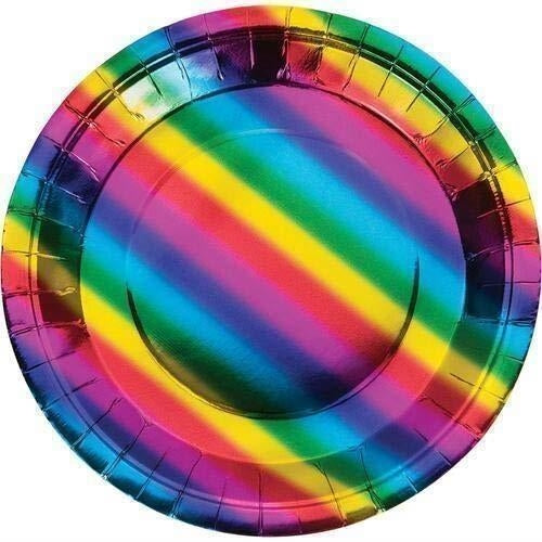 Creative Converting: Plt9 12/8Ct Rainbow Foil Qs