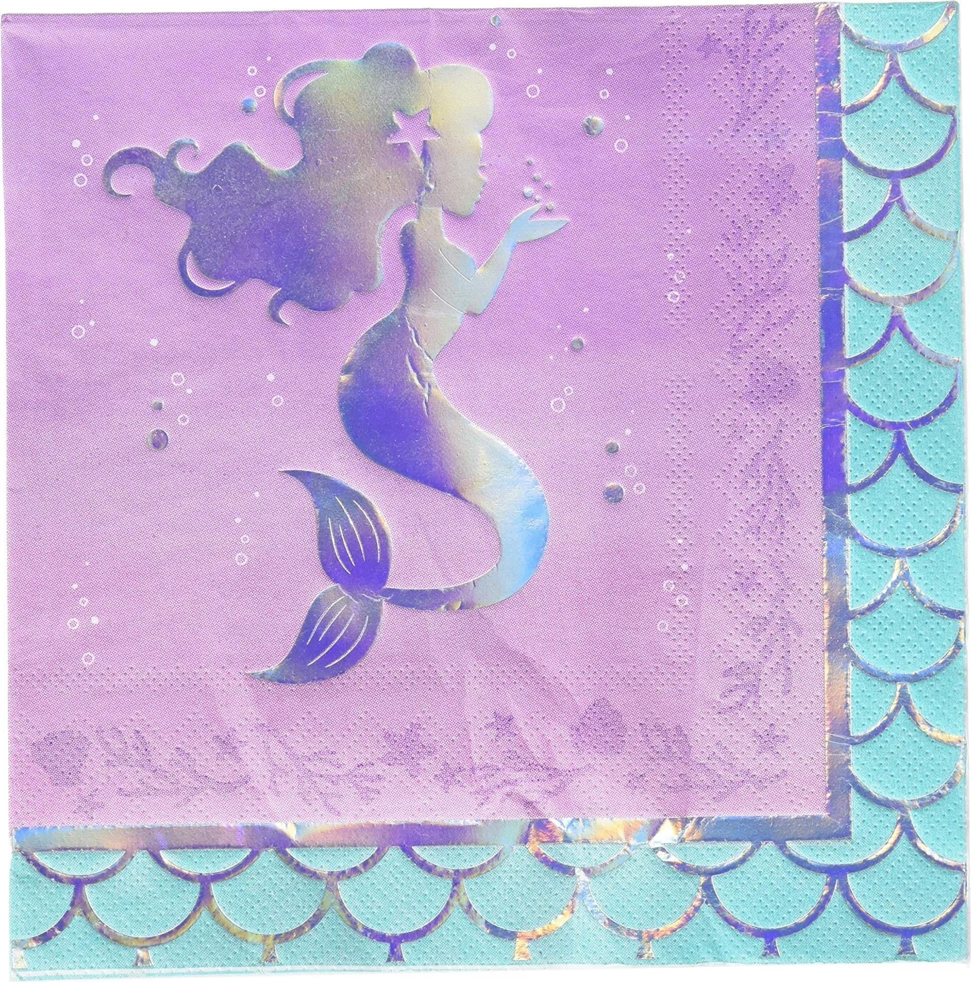 Creative Converting: Ln 12/16Ct 3P Irid Mermaid Shine Qs