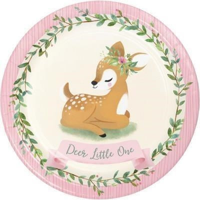 Creative Converting: Plt9 Ss 12/8Ct Deer Little One