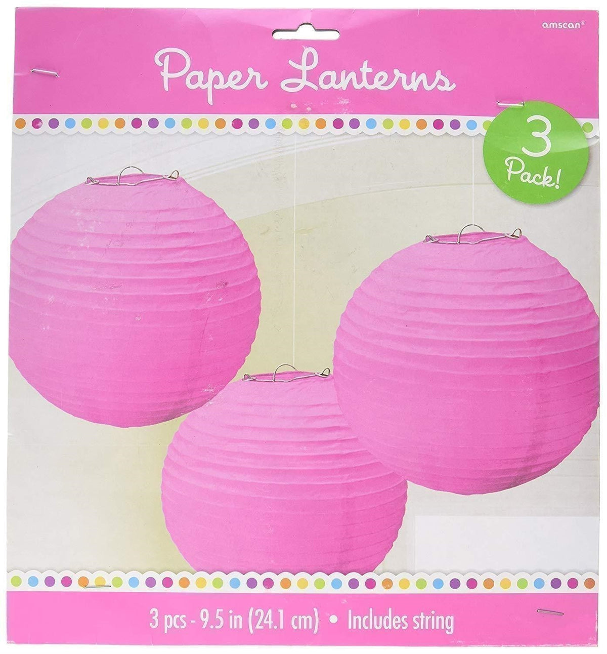 Amscan: Lanterne Tonde In Carta Rosa 24 Cm