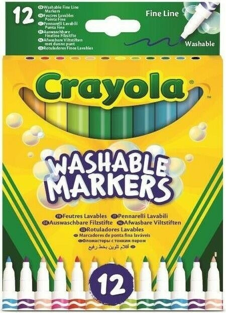 Crayola: 12 Pennarelli Punta Fine Super Lavabili