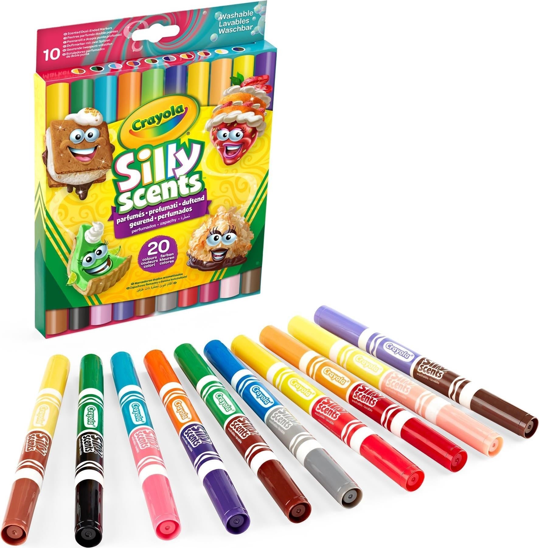 Crayola: 10 Pennarelli Doppia Punta Lavabili Profumati Silly Scents