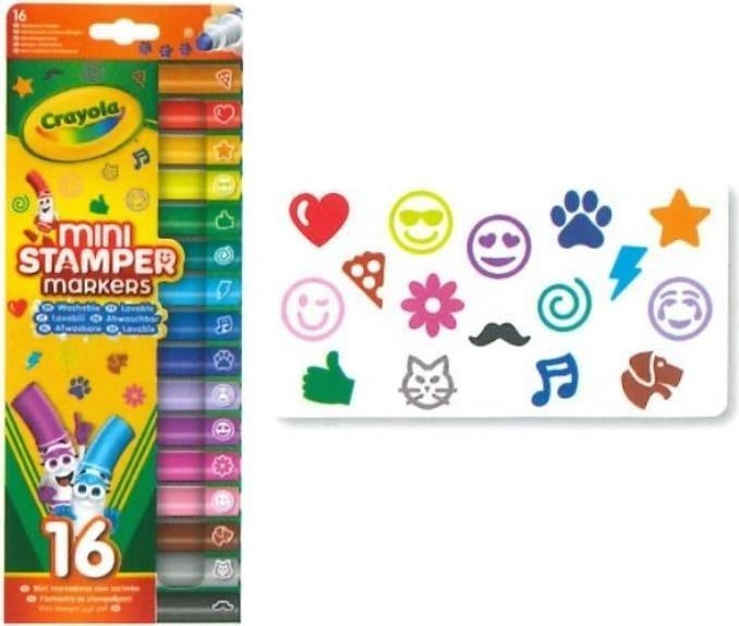 Crayola: 16 Pennarelli Lavabili A Stampino Pip Squeaks