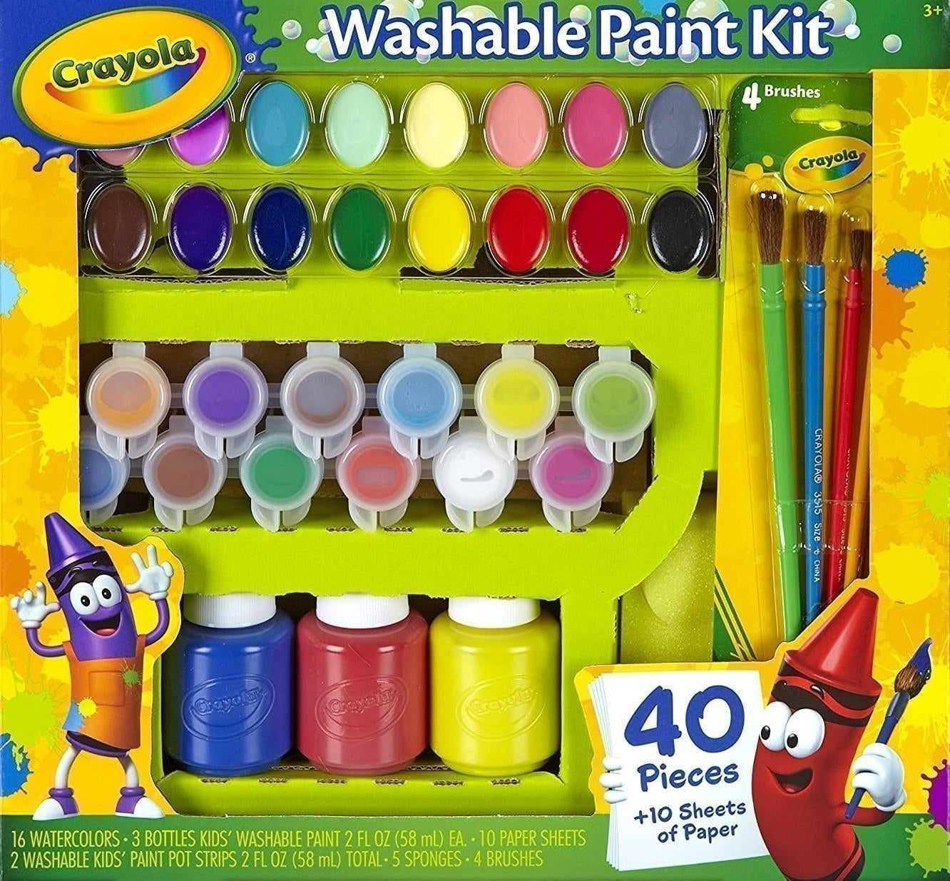 Crayola: Washable Paint Kit / Set Pittura Lavabile (40 Pcs)
