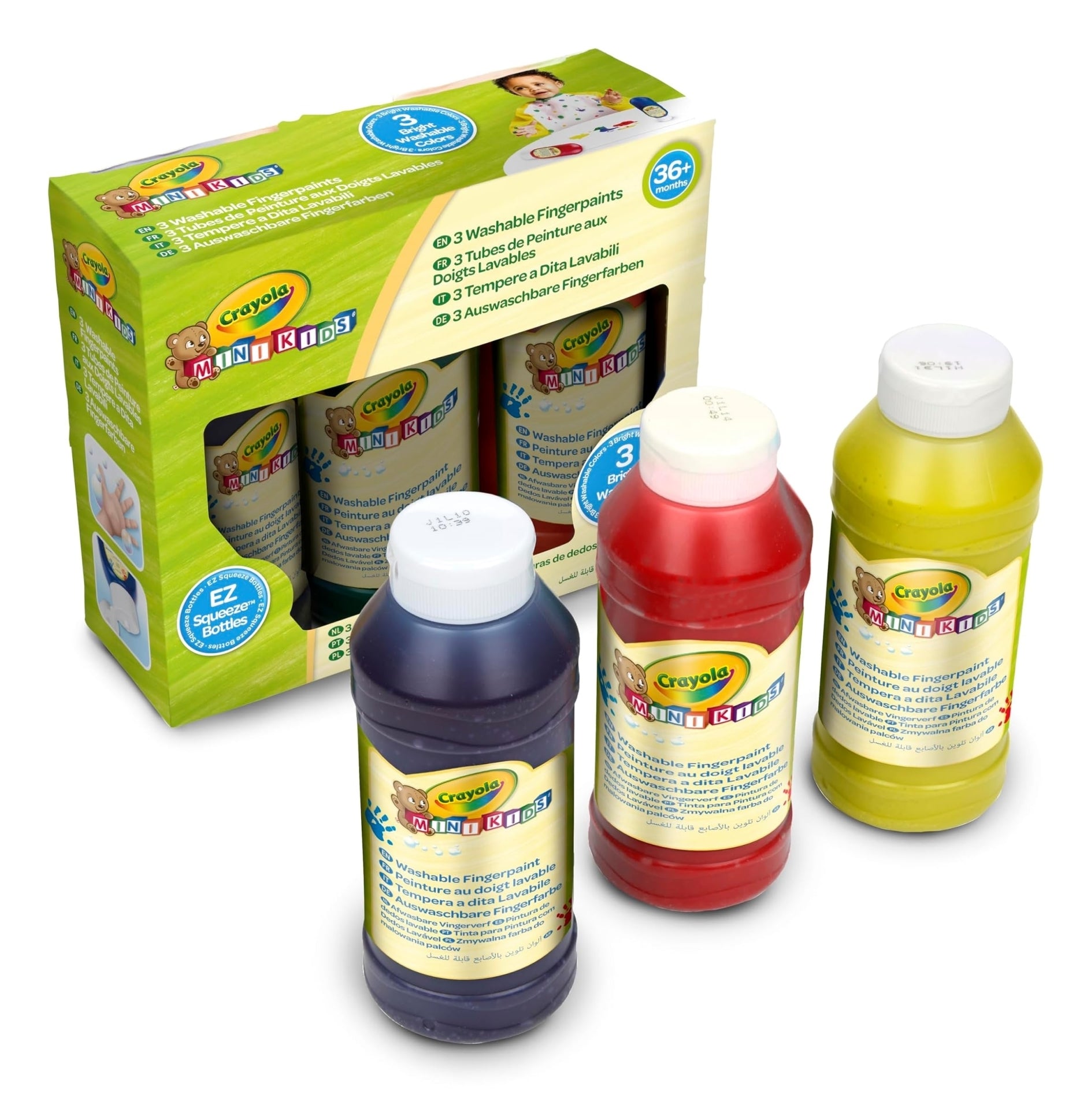 Crayola: 3 Tempere A Dita Lavabili Mini Kids 236 Ml