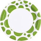 Amscan: Solid Colour Dots Kiwi - 8 Piatti 23 Cm