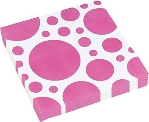 Amscan: Solid Colour Dots Pink - 20 Tovaglioli 33X33 Cm
