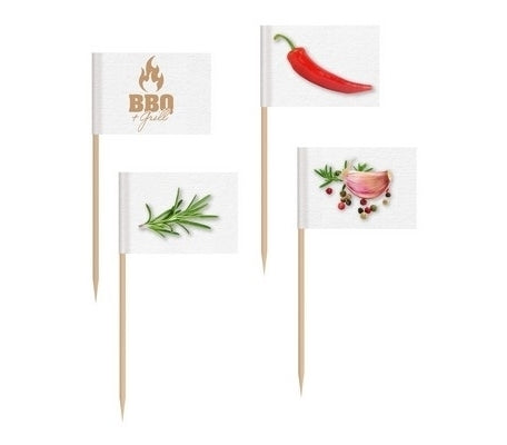 Amscan: 30 Picks Flags Bbq & Grill Party Wood/Paper