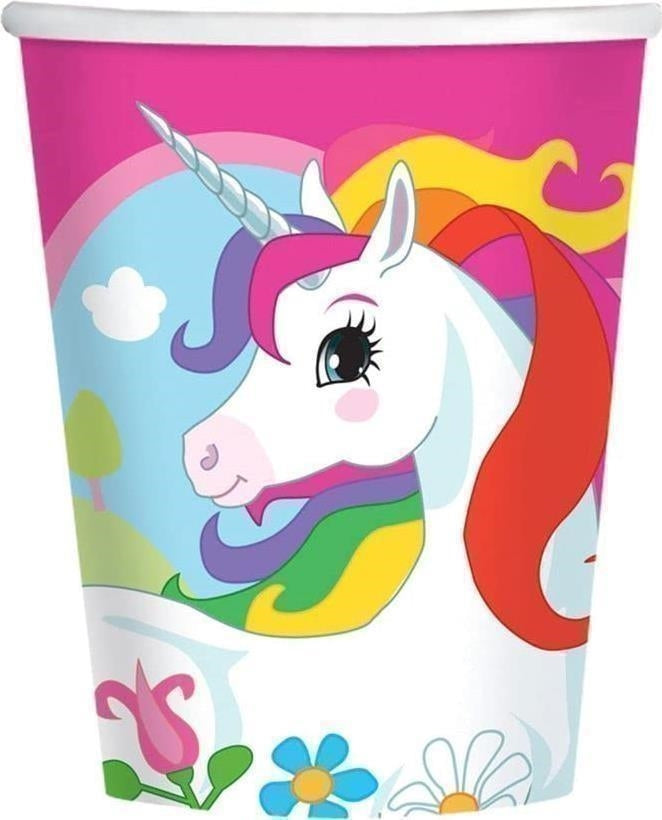 Amscan: 8 Cups Unicorn Paper 250 Ml Sup