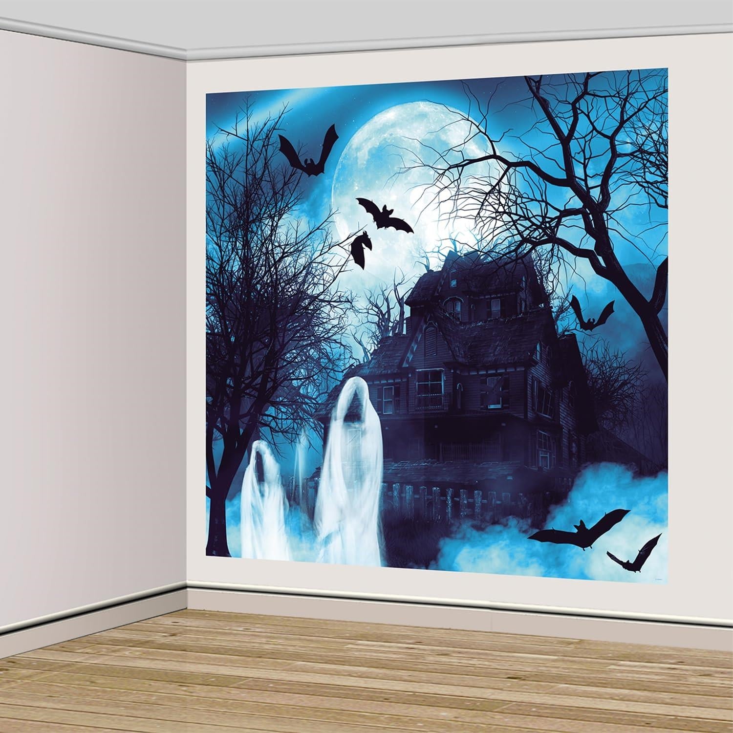 Amscan: Wall Decorations Haunted Forest Paper 2 Parts Qh. Decorazione Sfondo In Carta, 2 Parti, 164 X 165 Cm Haunted Forest - Lupo