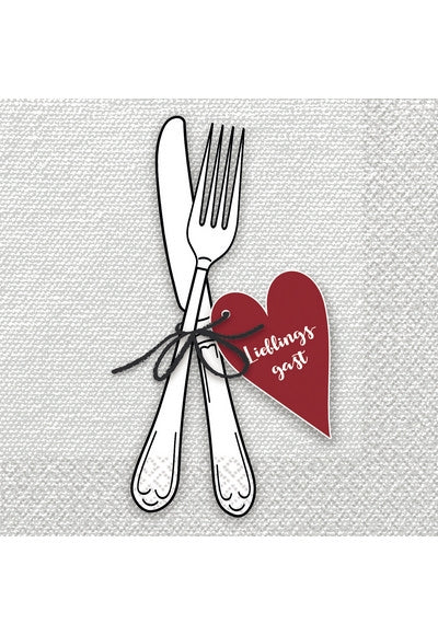 16 Napkins 'Lieblingsgast' 33Cm X 33Cm