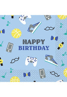 16 Napkins 'Happy Birthday' Blau 33Cm X 33Cm