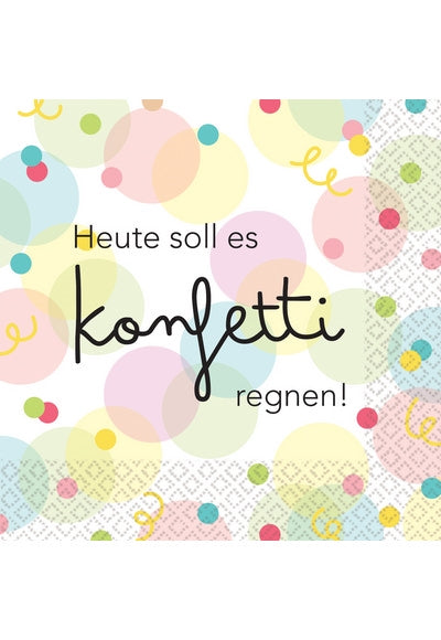 16 Napkins 'Heute Soll Es Konfetti Regnen' 33Cm