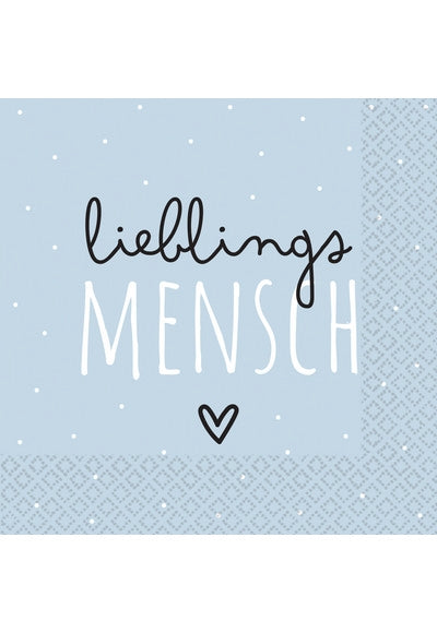16 Napkins 'Lieblingsmensch' 33Cm X 33Cm