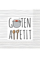 16 Napkins 'Guten Appetit' 33Cm X 33Cm