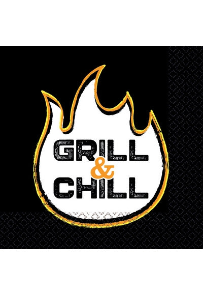 16 Napkins 'Grill & Chill' 33Cm X 33Cm