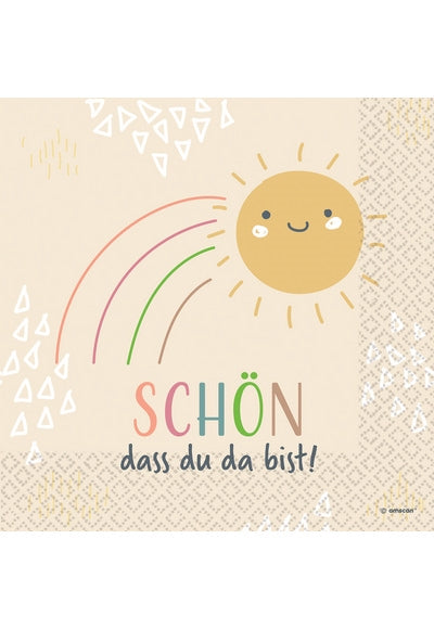 16 Napkins 'Schon, Dass Du Da Bist' 33Cm X 33Cm