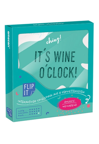 12 Flip Napkins 'Weinabend' 33X33cm, Double-Sid