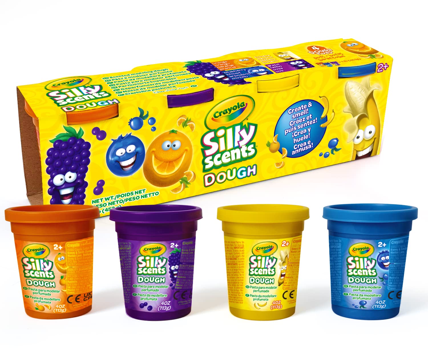Crayola: Silly Scent Dough - Pasta Da Modellare Profumata 4 Barattolini (113Gr)
