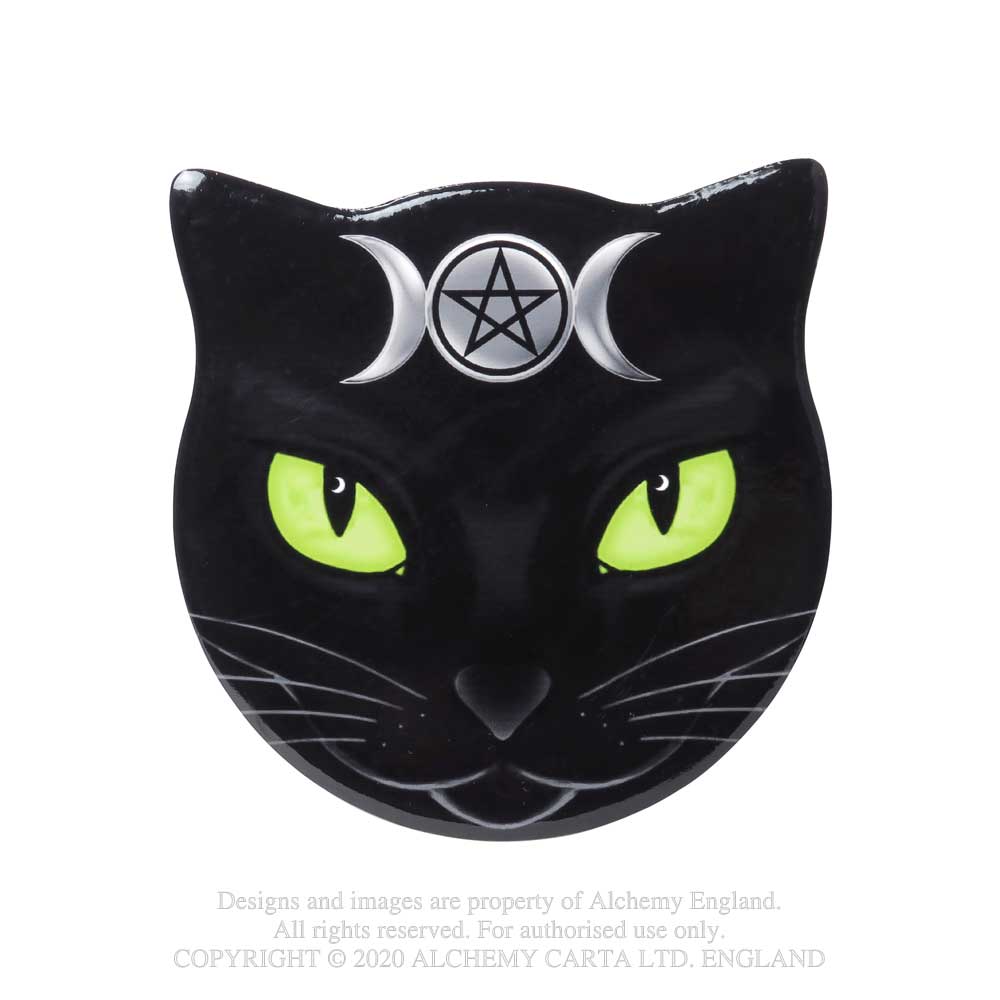 Alchemy: Triple Moon Cat Ceramic Individual Coaster (Sottobicchiere)