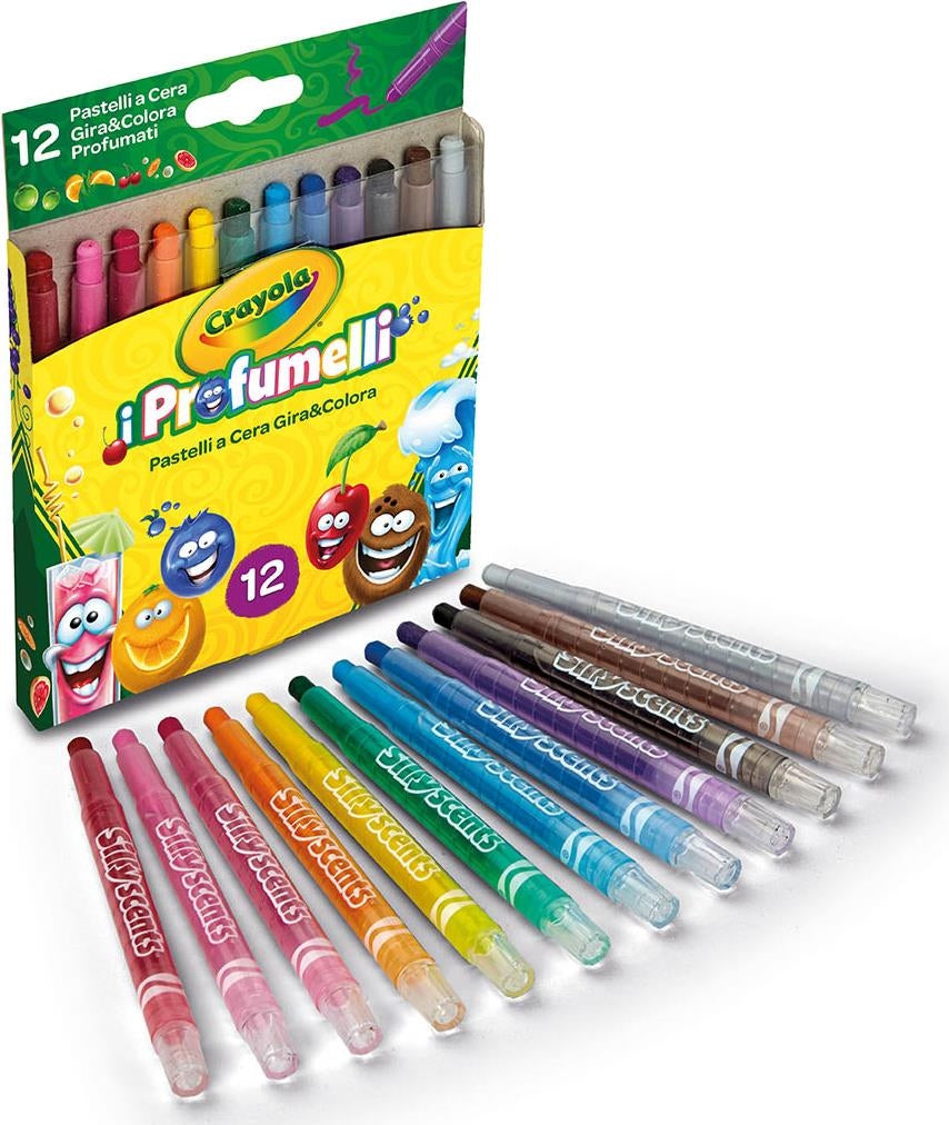 Crayola: I Profumelli - 12 Pastelli A Cera Gira & Colora Profumati