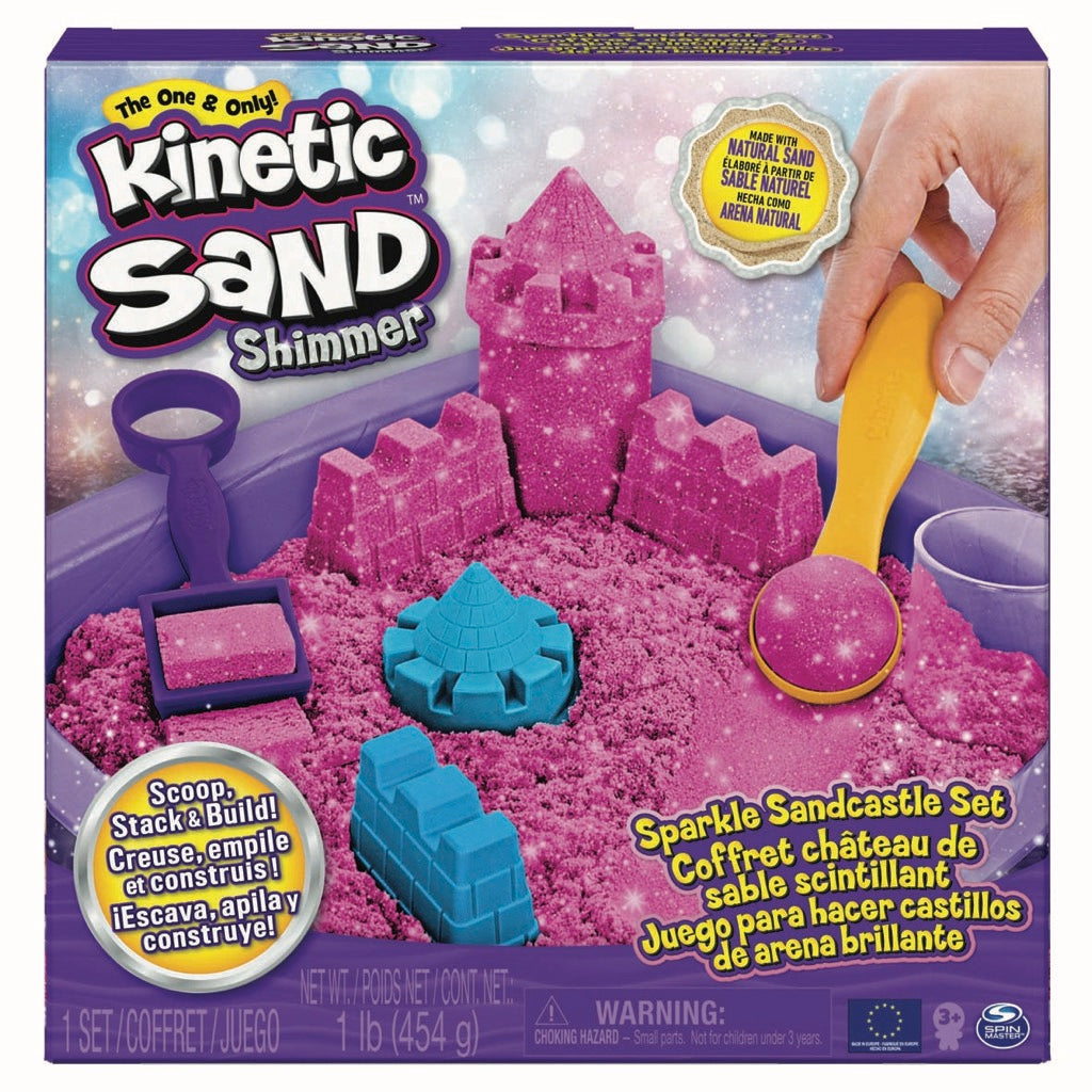 Kinetic Sand: Spin Master - Playset Castello Di Sabbia Shimmer Rosa