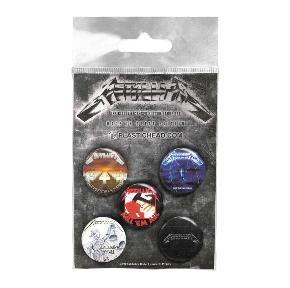 Metallica: Albums 1983-1991 Button Badge Set