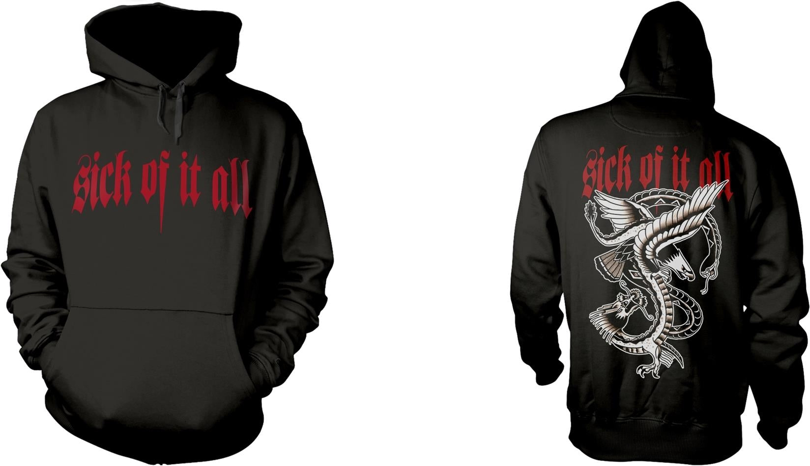 Sick Of It All: Eagle (Felpa Con Cappuccio Unisex Tg. S)