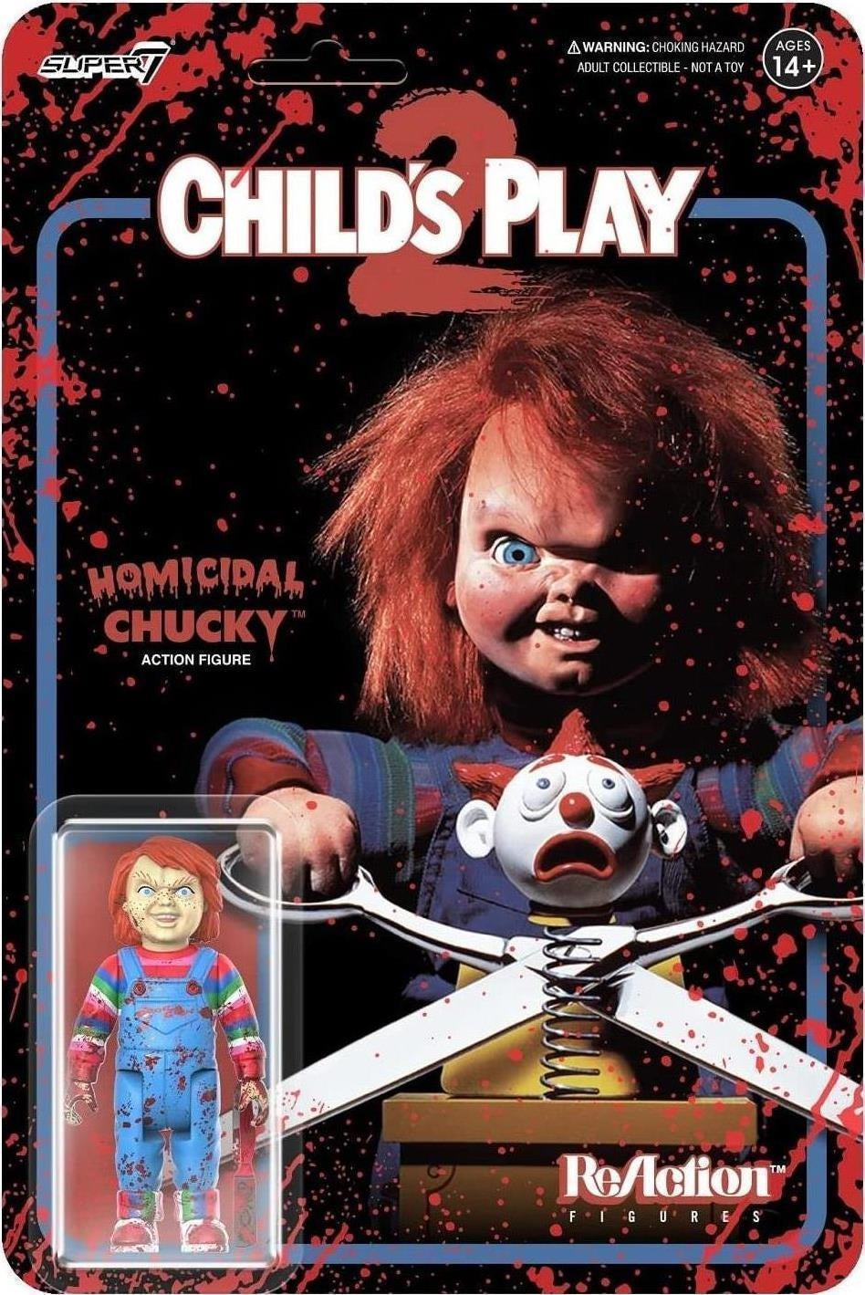 Childs Play: Super7 - Reaction Figure Wave 2 - Evil Chucky (Blood Splatter)