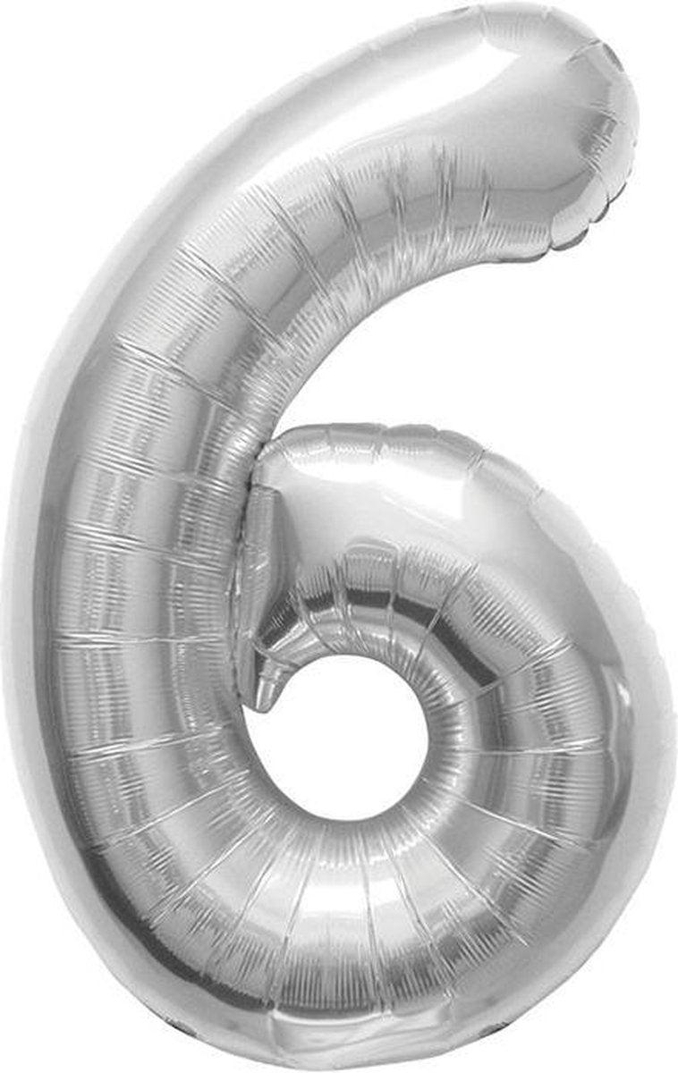 Northstar Balloons: Pallone 16/40Cm 16 Numero 6 - Argento