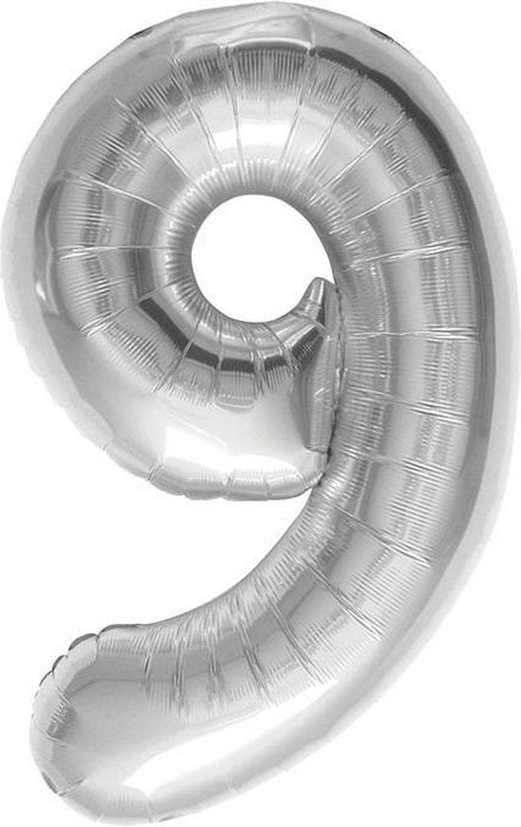 Northstar Balloons: Pallone 16/40Cm 16' Numero 9 - Argento