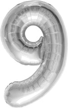 Northstar Balloons: Pallone 16/40Cm 16' Numero 9 - Argento