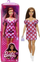Barbie: Mattel - Fashionista Doll 16 / Bambola Castana con Vitiligine, Vestitino a Pois e Accessori