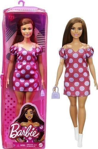Barbie: Mattel - Fashionista Doll 16 / Bambola Castana con Vitiligine, Vestitino a Pois e Accessori