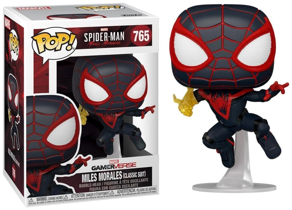 Marvel: Funko Pop! - Spider-Man Miles Morales - Miles Morales Classic Suit (Bobble-Head) (Vinyl Figure 765)