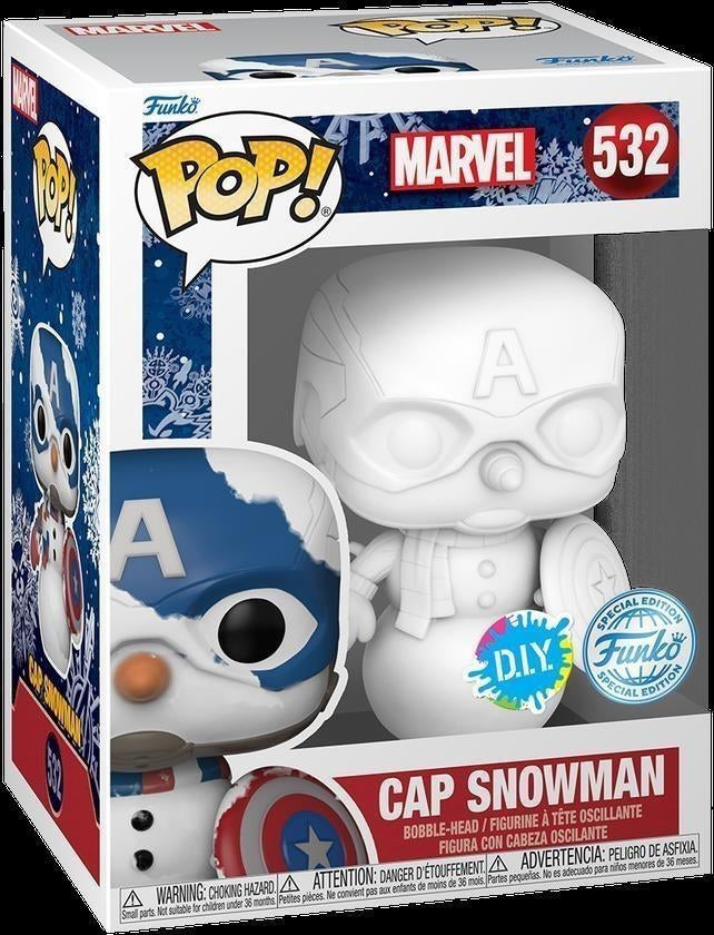 Marvel: Funko Pop! - Holiday - Captain America (As Snowman) (Vinyl Figure 532)